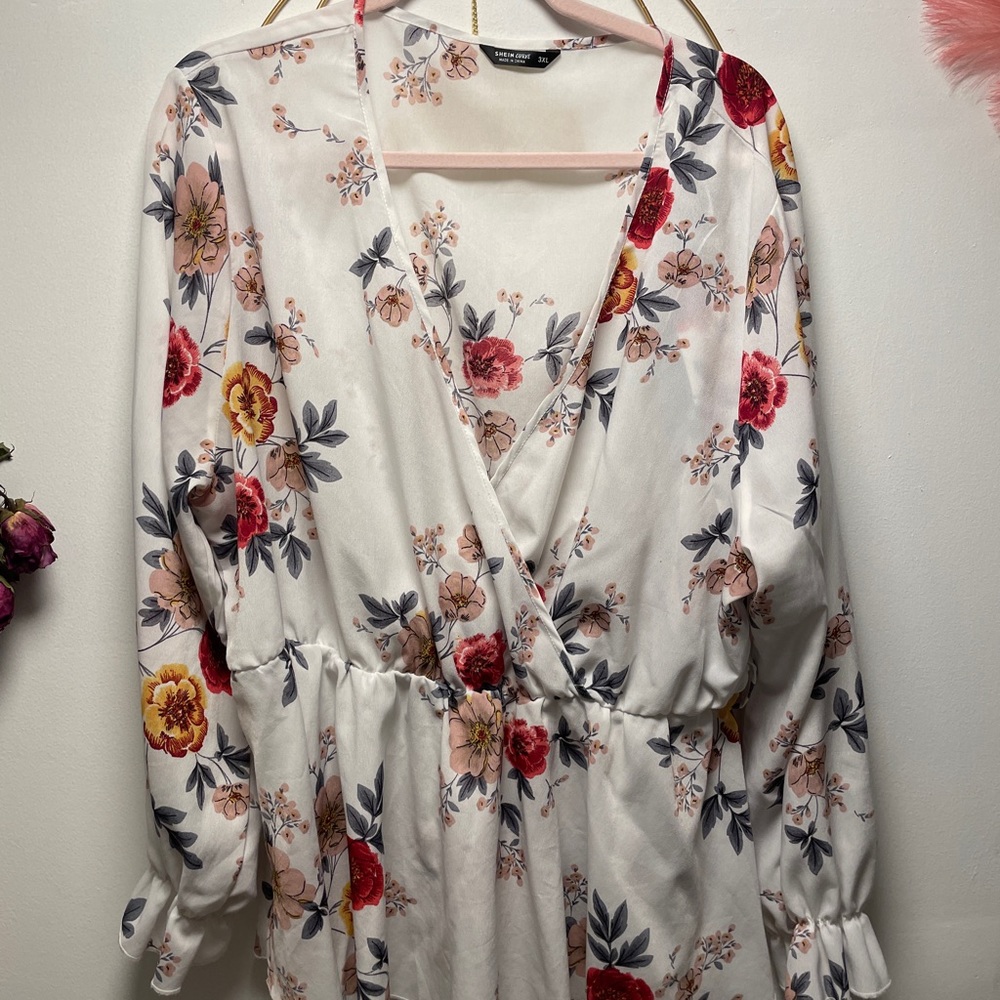 2X floral SHEIN blouse